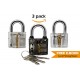 Locksmith Trainer - 3 Pack Practice Padlock - Includes Metal Heavy Duty Cutaw...