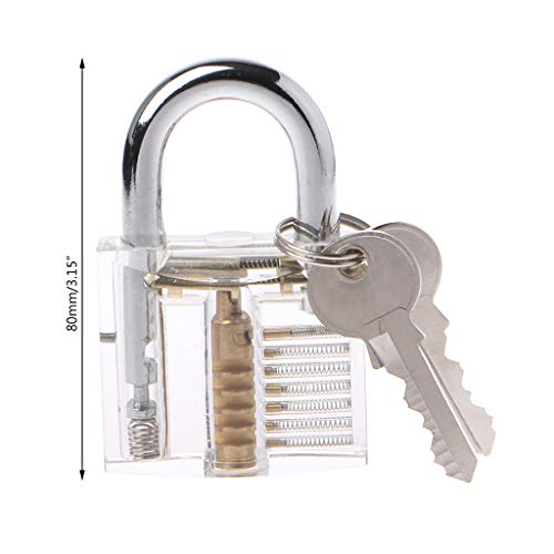 Forgun 80mm/3.15" Transparent Cutaway Locks Inside View Practice Padlock Visi...