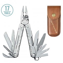 Leatherman 832560 Rebar Heritage Multi-Tool Stainless Steel with Leather Sheath