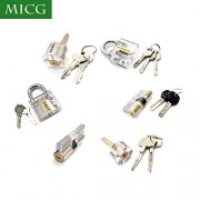 MICG 6pcs Locks Transparent Visible Cutaway Practice Kit Padlock Door Lock Pi...