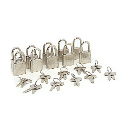 SourceOne Mini Padlocks, Silver-ish, Pack of 30