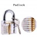 6 Pcs Practice Lock Set, Uolor Transparent Visible Cutaway Crystal Pin Tumble...