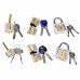 6 Pcs Practice Lock Set, Uolor Transparent Visible Cutaway Crystal Pin Tumble...