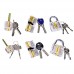 6 Pcs Practice Lock Set, Uolor Transparent Visible Cutaway Crystal Pin Tumble...